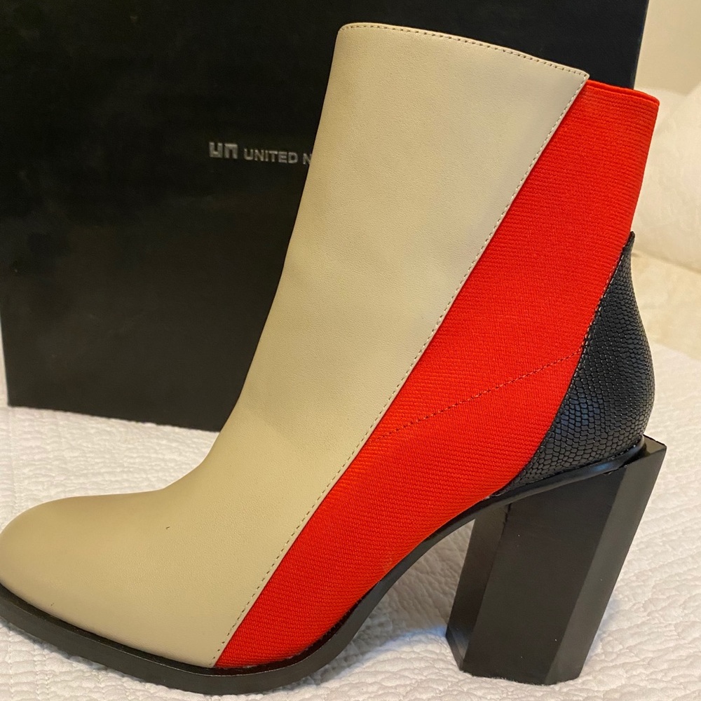 United Nude, tetra Hi Boots size 40 leather red mod modern brutalist